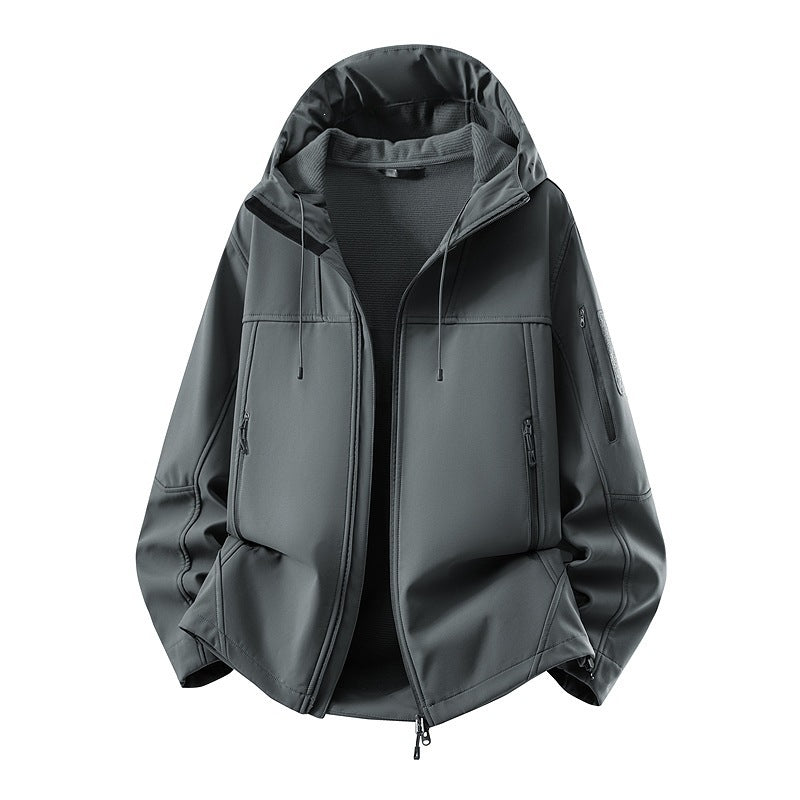 Men's softshell jacket with fleece lining, water-repellent and hood reinforcement Amarae