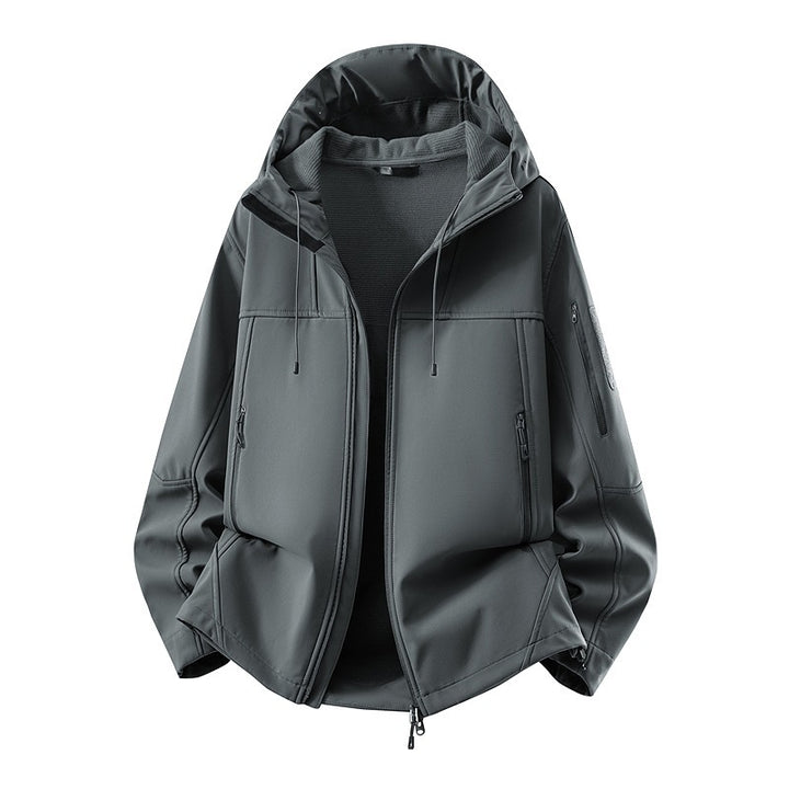 Men's softshell jacket with fleece lining, water-repellent and hood reinforcement Amarae