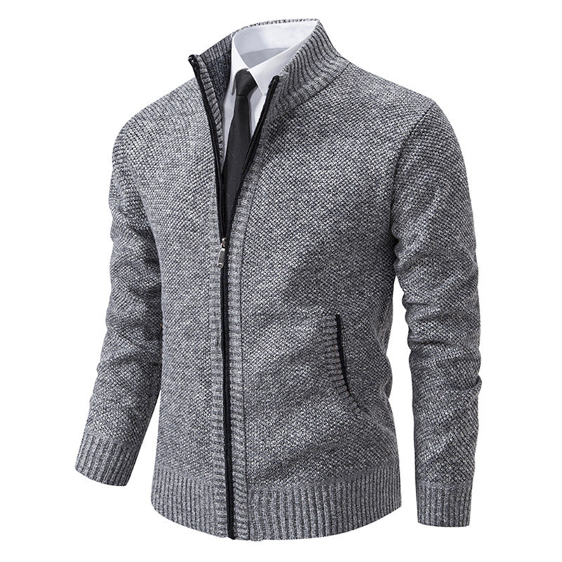 Elegant knitted jacket for men with full zip and structured design Lune London