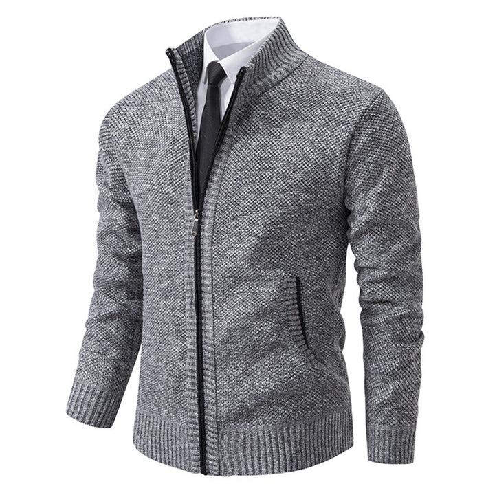 Elegant knitted jacket for men with full zip and structured design Lune London