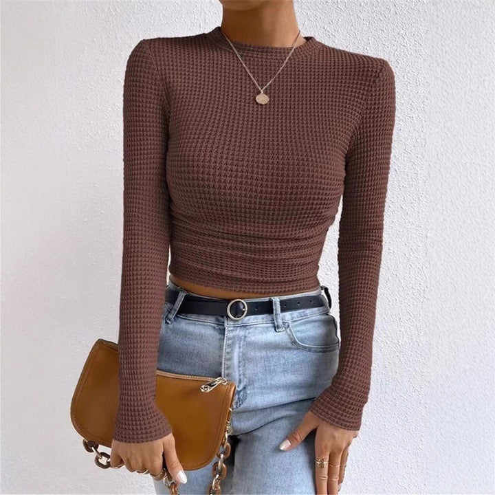 Long sleeve shirt for women in textured waffle fabric Lune London