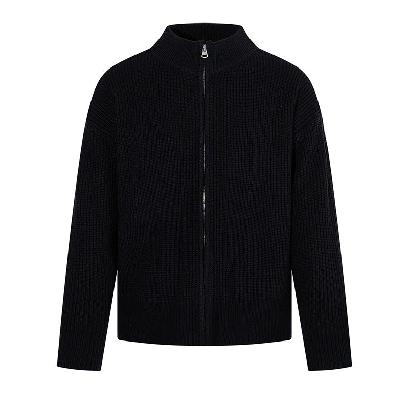 Women's chunky knit zip jacket with stand-up collar and oversized fit Amarae