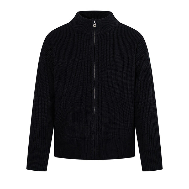 Women's chunky knit zip jacket with stand-up collar and oversized fit Amarae