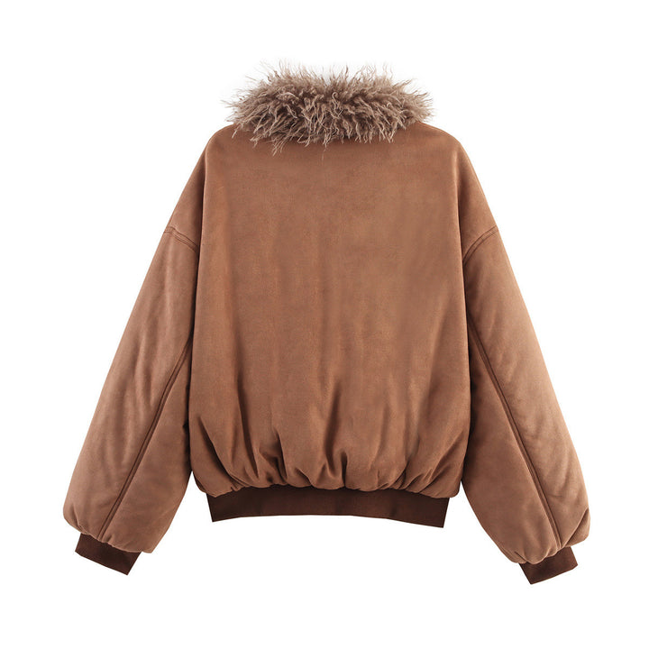Luxury faux fur jacket for women with soft collar Lune London