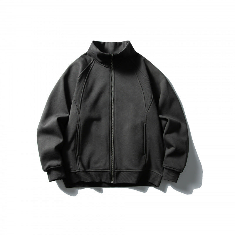 Unisex Boxy-Oversize-Zip Jacket with Stand-Up Collar, Raglan Sleeves, and Side Pockets Amarae