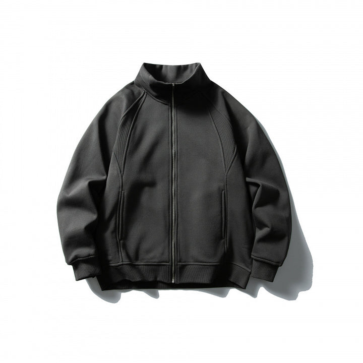 Unisex Boxy-Oversize-Zip Jacket with Stand-Up Collar, Raglan Sleeves, and Side Pockets Amarae