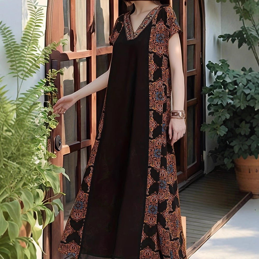 Maxi dress for women with elaborate embroidery details and a flowy fit Lune London