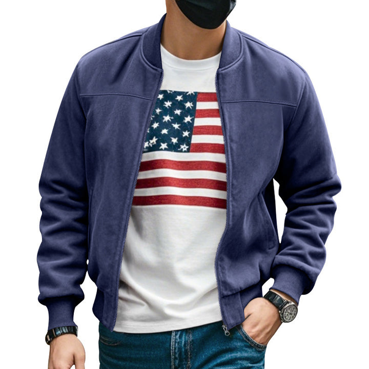 Men's casual bomber jacket with breathable inner lining and side zip pockets Chic and style
