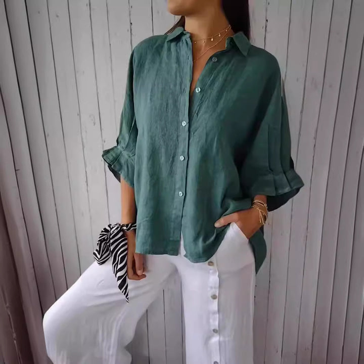 Light linen blouse for women with a relaxed fit Lune London