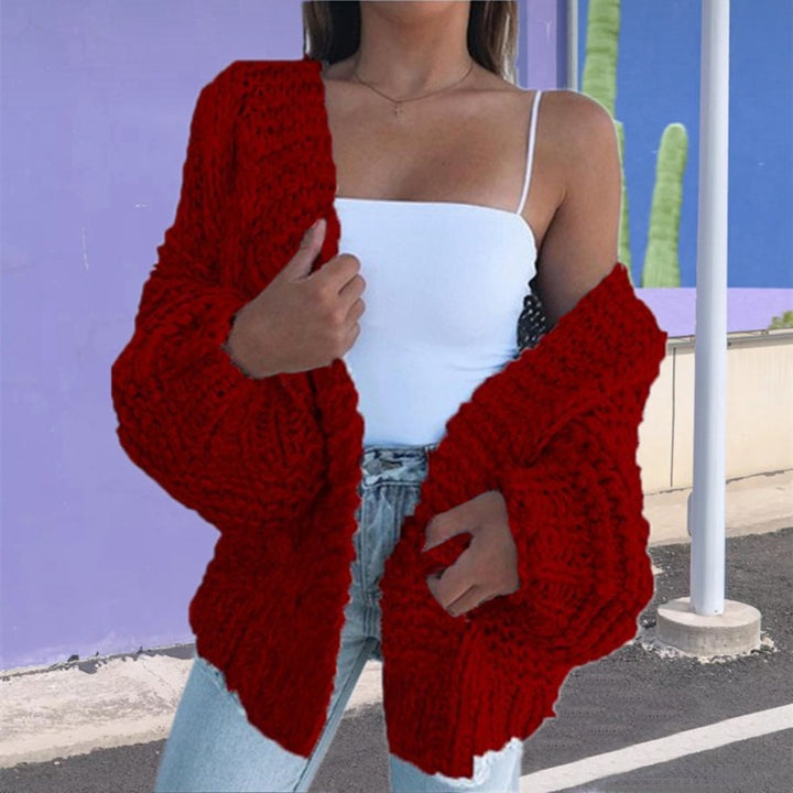 Thick knit jacket for women with casual fit and deep pockets Lune London