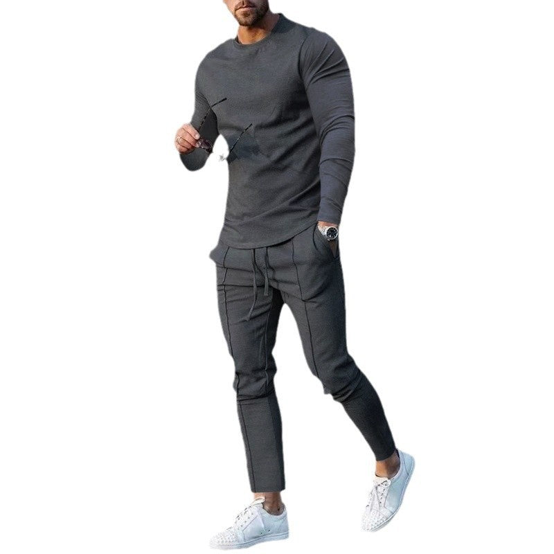 Men's Long Sleeve Sporty Top with Practical Jogging Pants Lune London