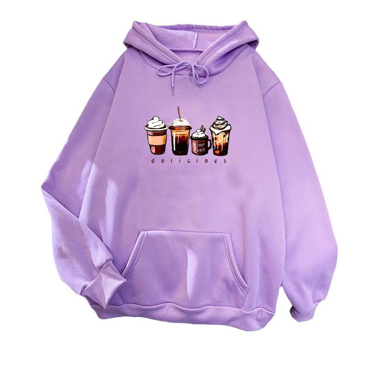 Women's hoodie with cute drink motif Chic & Stil
