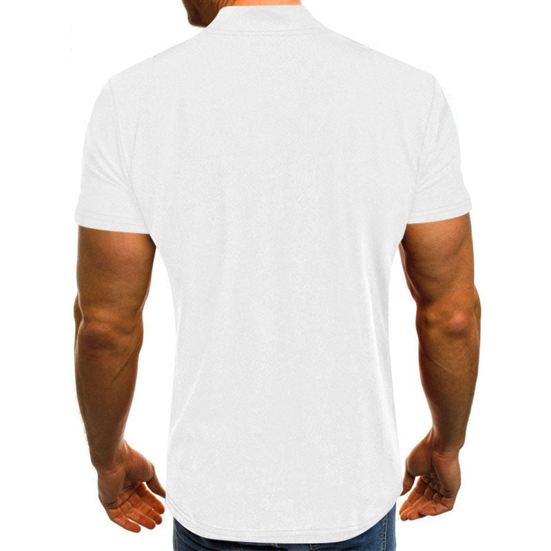 Men's Zip-Up Polo Shirt with Short Sleeves Lune London