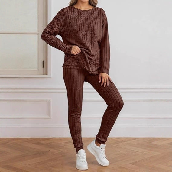 Ensemble tricot confortable pour femme avec texture côtelée Chic & Stil
