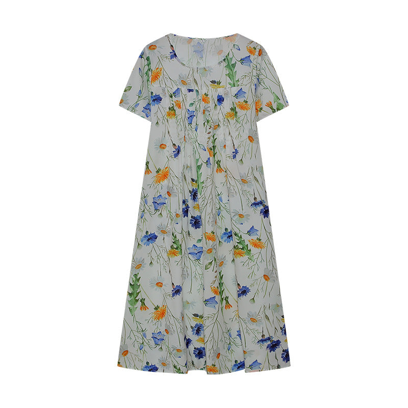 Maxi dress for women with a floral design and wide sleeves Lune London