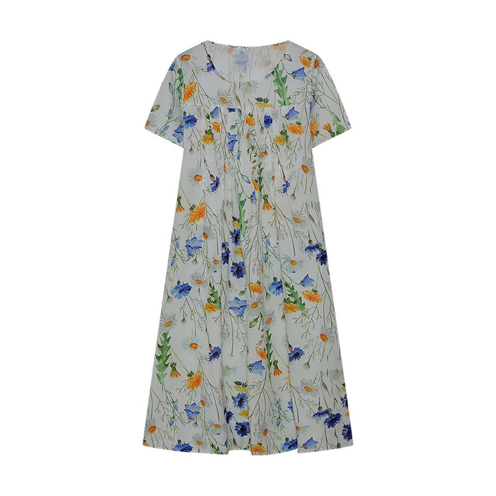 Maxi dress for women with a floral design and wide sleeves Lune London