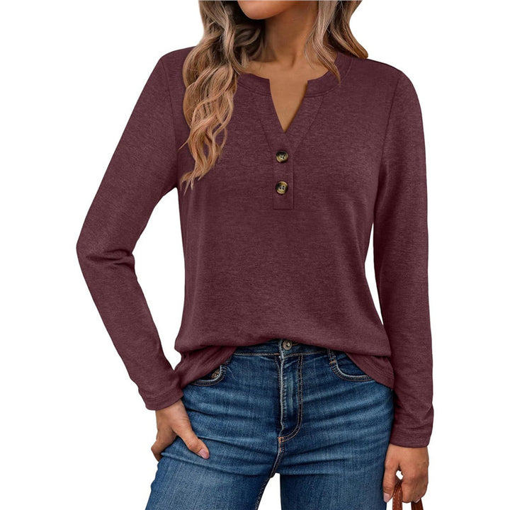 Long sleeve women's t-shirt with button details Lune London