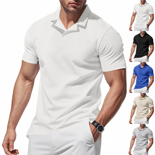 Short sleeve polo shirt for men with modern structure design Amarae