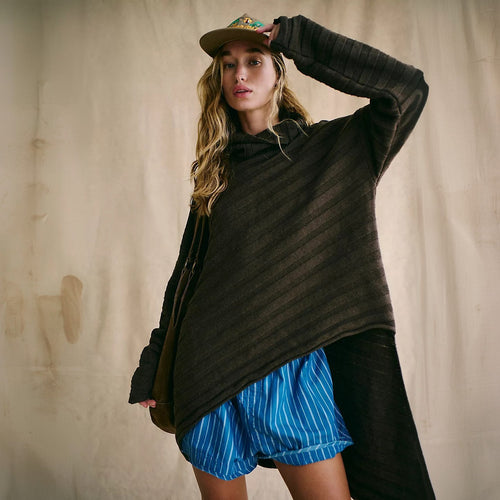 Oversized knit sweater for women with asymmetric cut Amarae