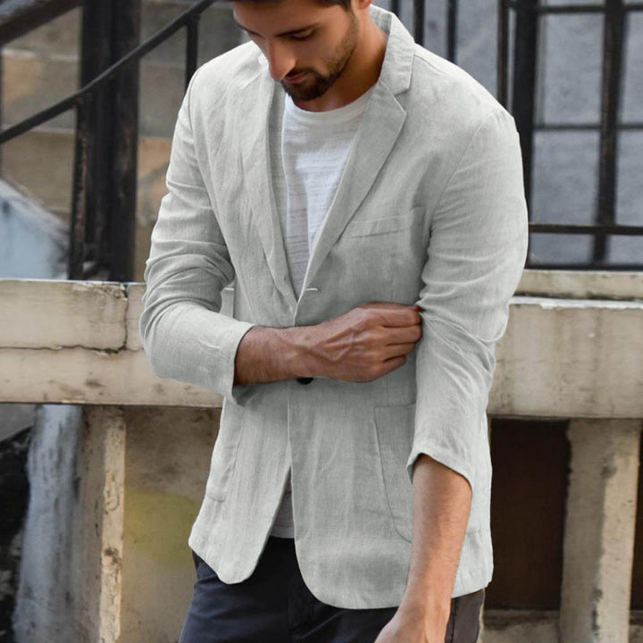 Elegant linen jacket for men with modern cut and pockets Lune London