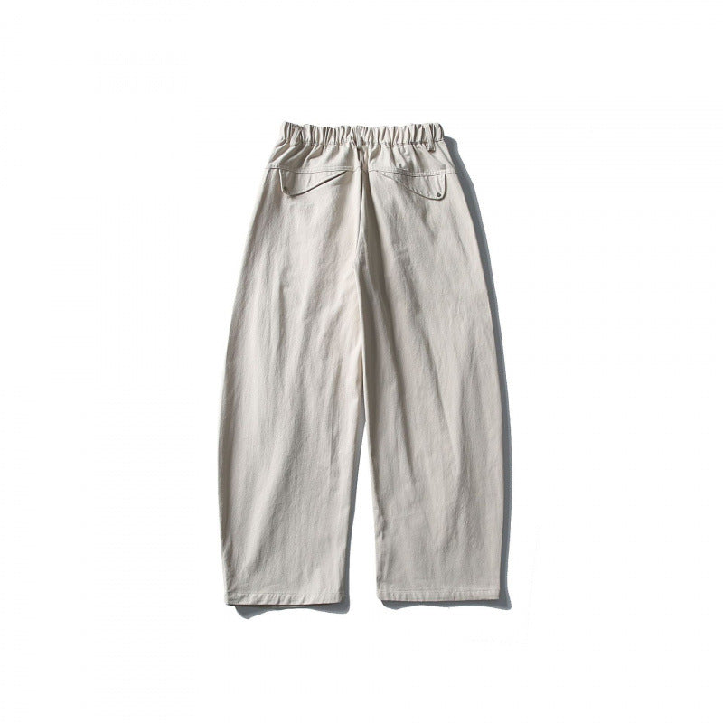 Men's Wide Utility Pants with Elastic Waistband and Distinctive Seam Panels Amarae