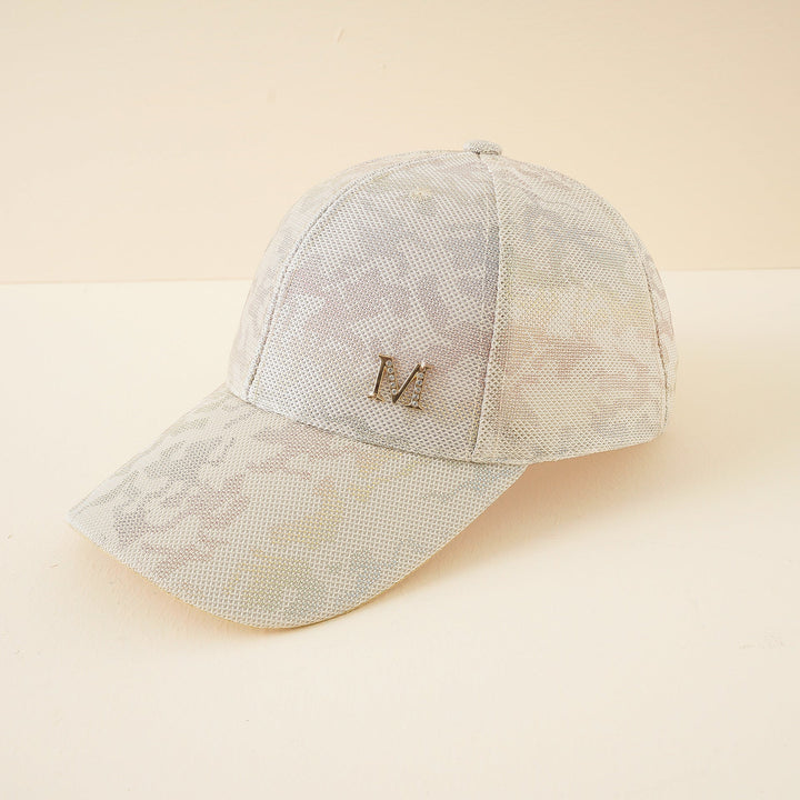 Ladies Fashion Baseball Cap with Stylish Mesh Design and Glitter Application Lune London