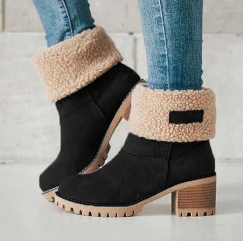 Elegant winter boots for women with wool collar Amarae