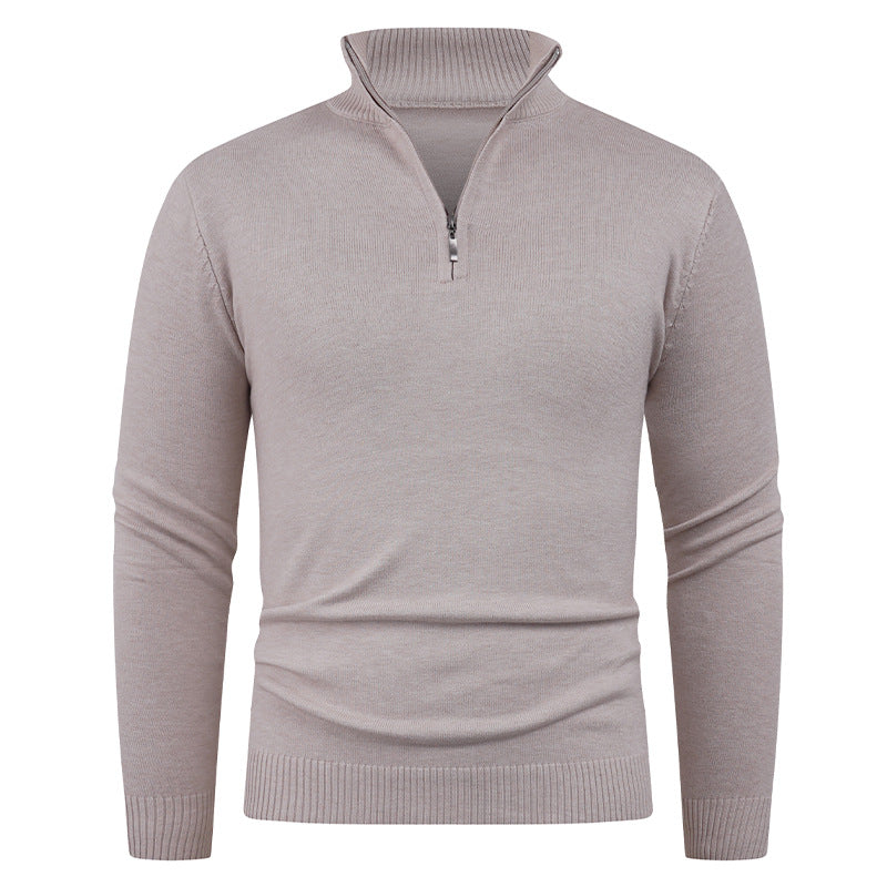 Men's knitted sweater with a high collar and practical zipper Lune London