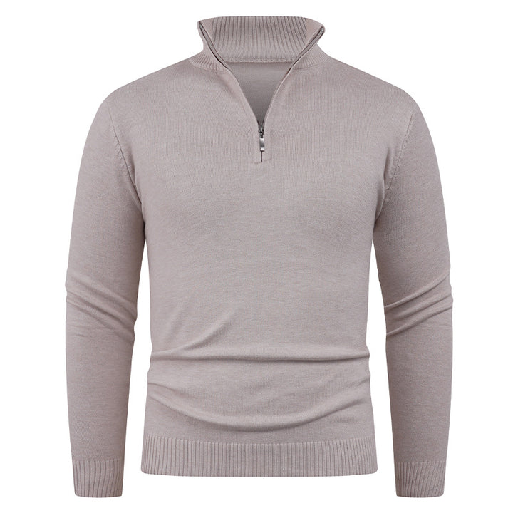 Men's knitted sweater with a high collar and practical zipper Lune London
