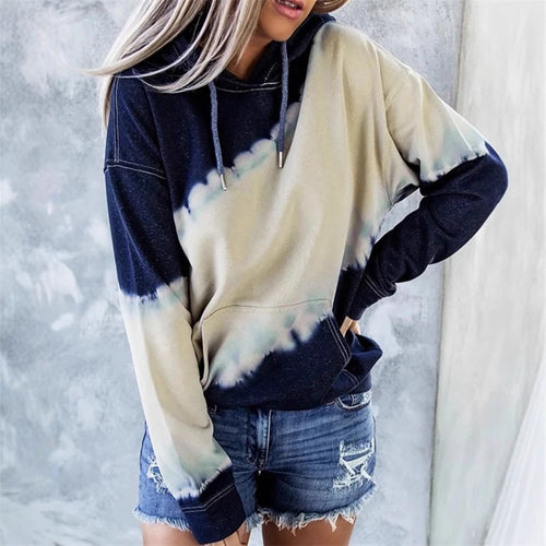 Women casual hoodie with deep neckline and unique batik design Amarae