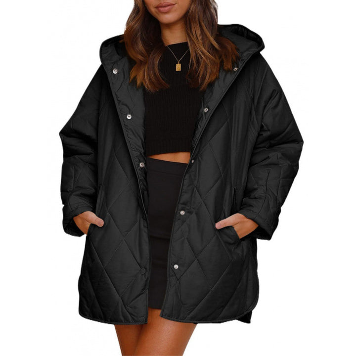 Ladies warm quilted jacket with hood Lune London
