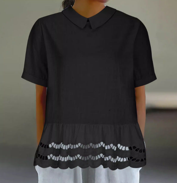 Elegant lace hem blouse Lune London for women