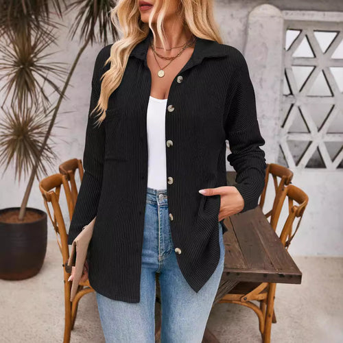 Structured button blouse for women with pockets Amarae