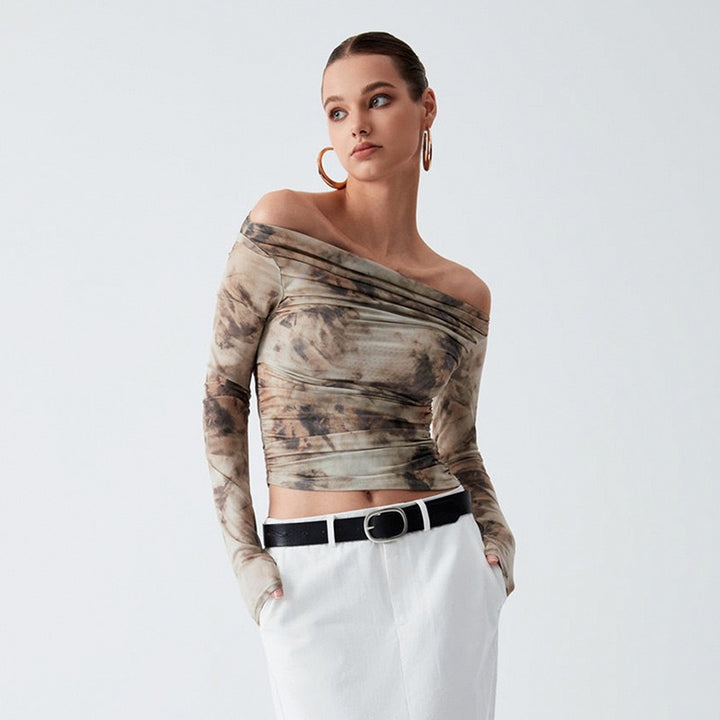 Ladies Elegant Off-Shoulder Top with Draped Design Amarae