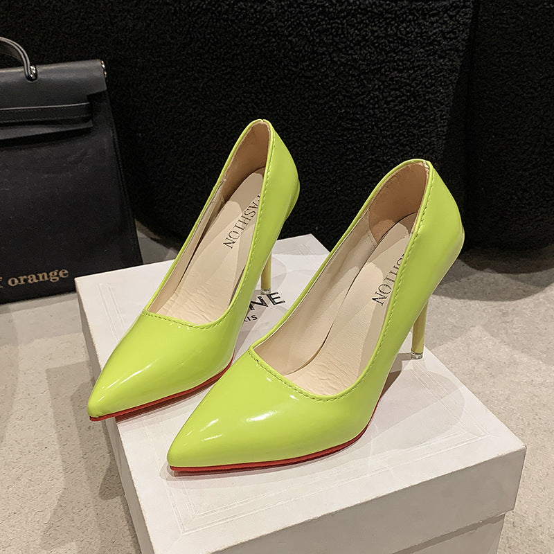 Elegant Ladies High Heels with Pointed Toe and Transparent Heel Lune London