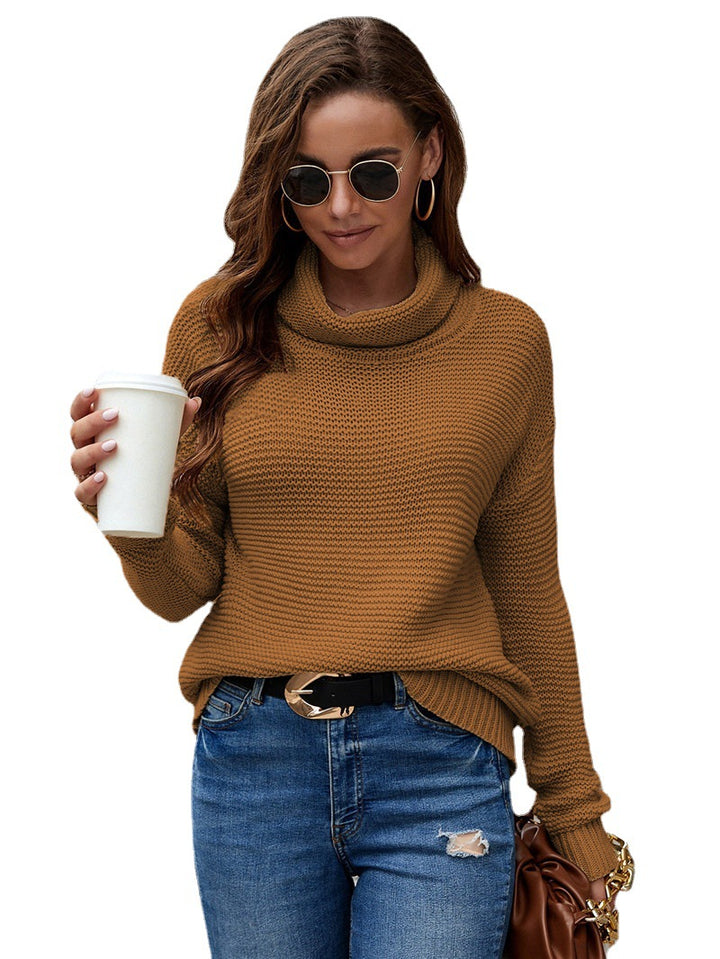 Thick knit sweater for women with high collar and relaxed fit Lune London
