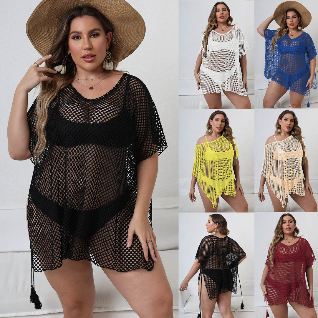 Ladies transparent crochet beach cover-up tunic Lune London