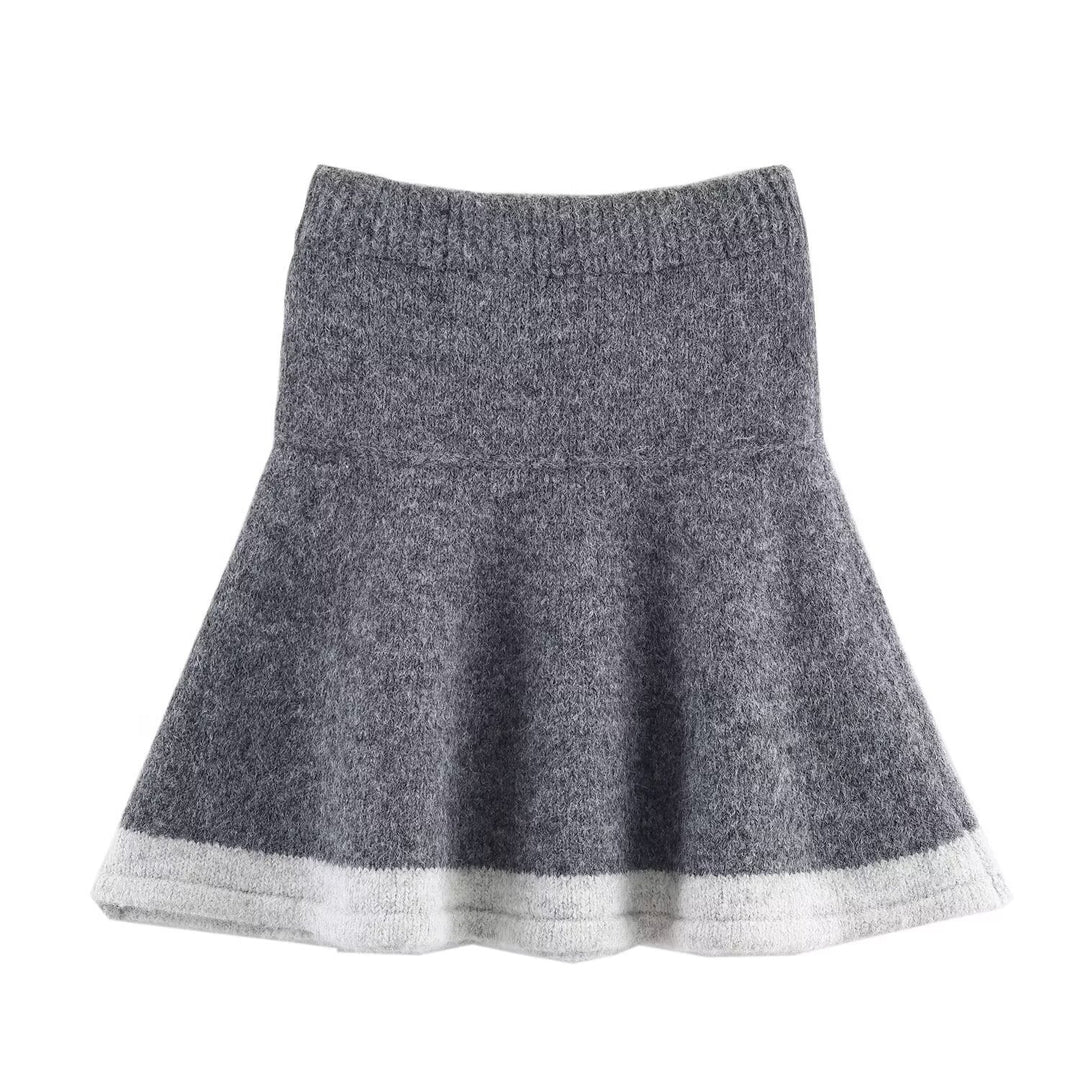 Women's Two-Piece Knit Set with Norwegian Pattern Cardigan and Flared Skirt Amarae