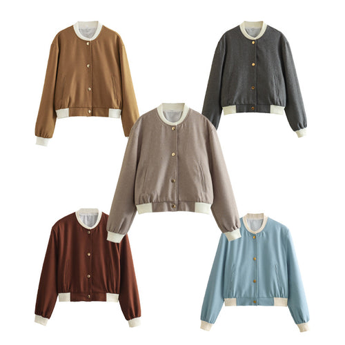 Fashionable short women's bomber jacket with contrasting details Amarae
