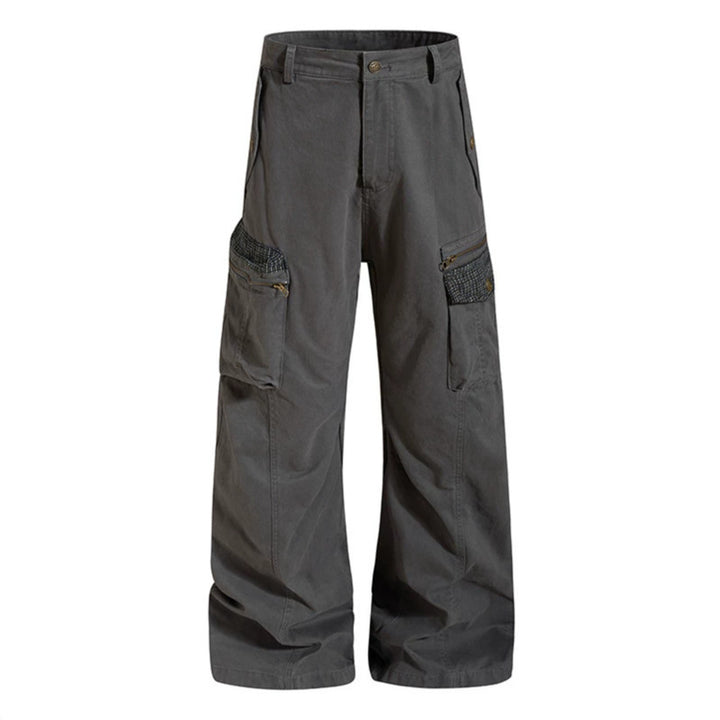 Women's wide culotte cargo pants with multi-pockets and texture inserts Amarae