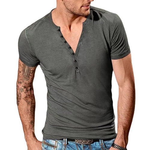 Men's Leisure Short Sleeve Henley T-shirt Amarae 1752037952