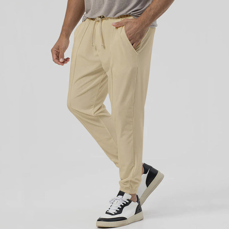 Sporty men's joggers with elastic waistband and zippers Lune London
