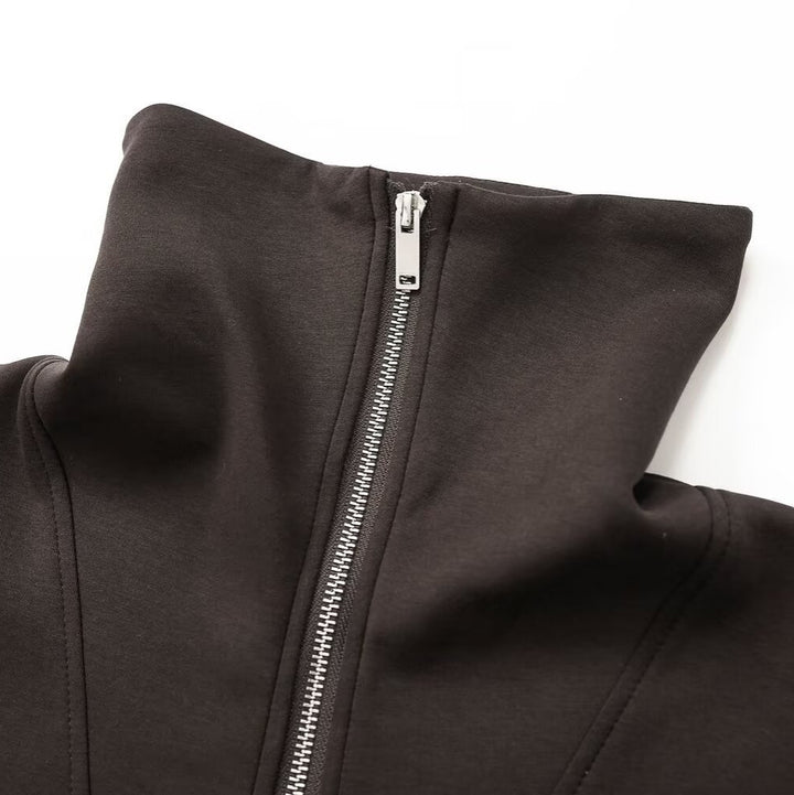 Women's oversized sweatshirt with high stand-up collar and half zip Amarae