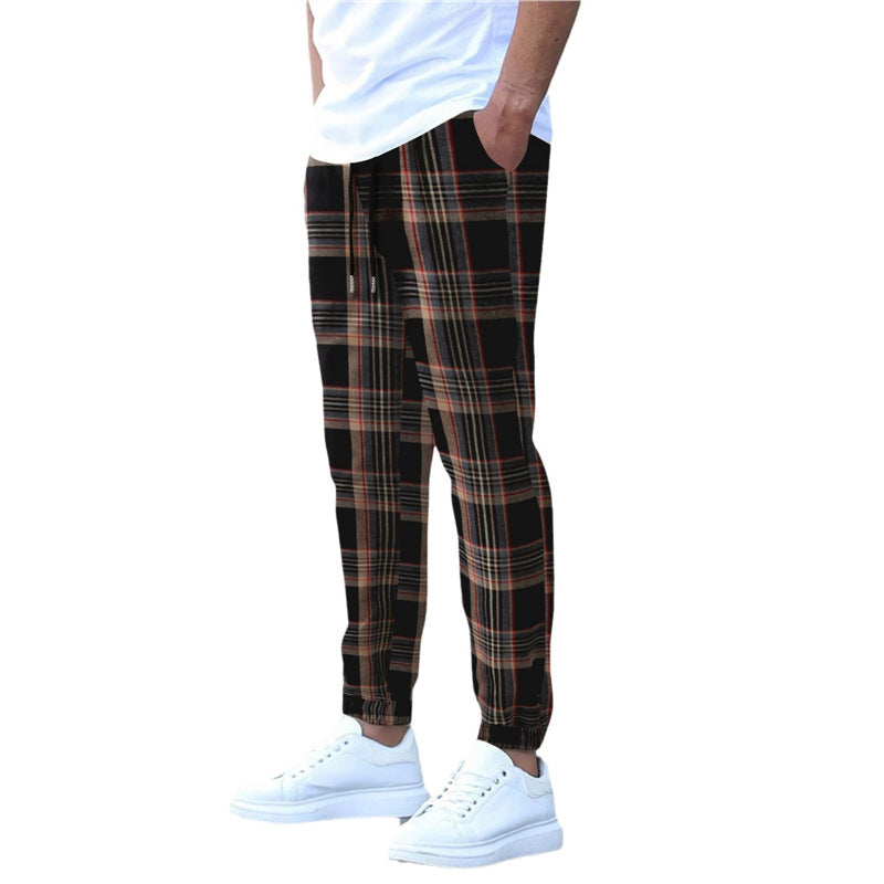 Comfortable flannel pants for men with practical side pockets and elastic waist Lune London
