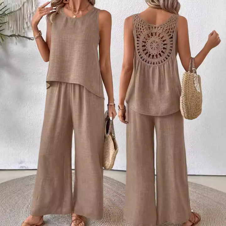 Ladies Relaxed Fit Wide Leg Pants Chic Combination Style