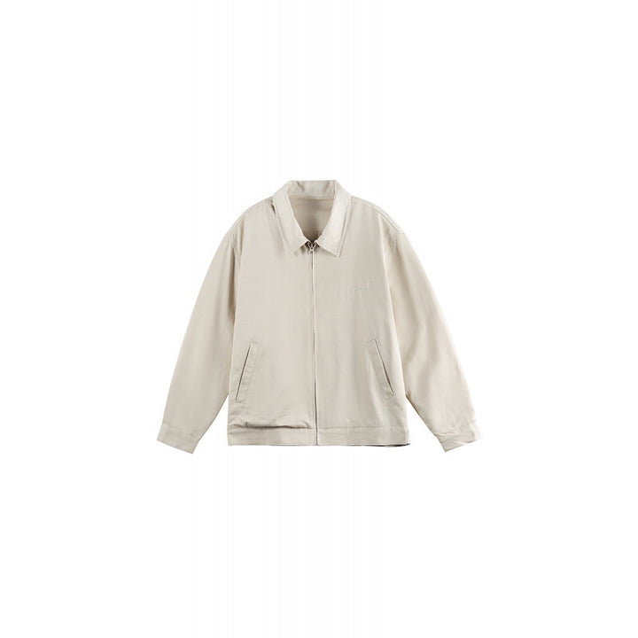 Men's Lightweight Boxy Transitional Jacket with Shirt Collar and Concealed Zipper Amarae