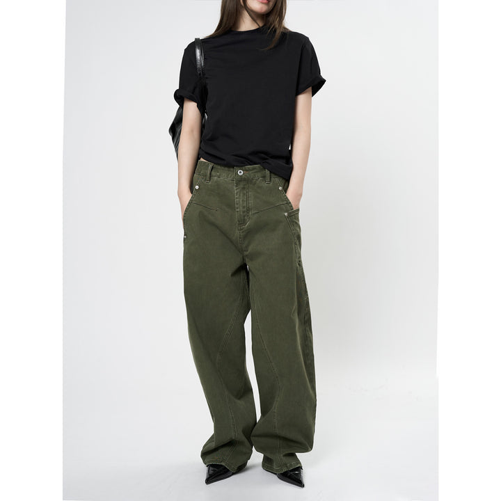 Women's high-waisted worker pants with wide leg and utility pockets Amarae