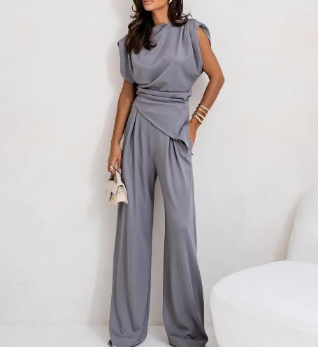 Ladies Sophisticated Wide Leg Jumpsuit Lune London