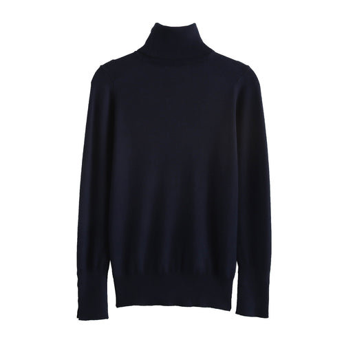 Ladies' turtleneck sweater with elegant button details Amarae