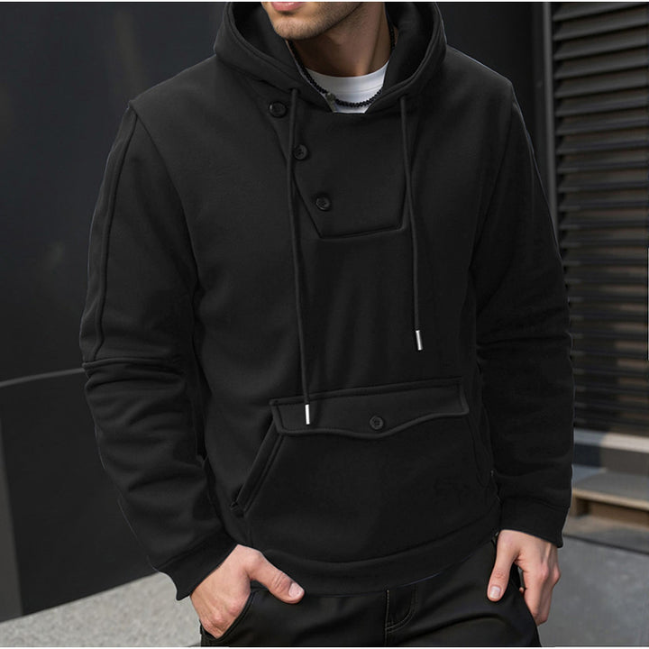 Men's hoodie with button closure and practical pockets Lune London
